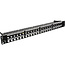 InLine® Patch panel lege plaat 48-voudig,voor RJ45 Keystone Snap-In 19"/1U,zwart