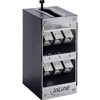 InLine InLine® Cat.6A Keystone-box, wand/DIN-rail, STP, 6 poorten