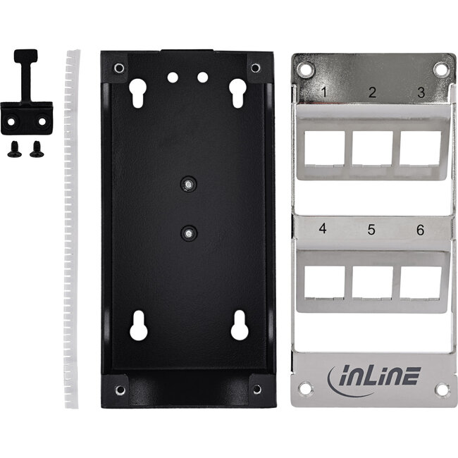 InLine® Cat.6A Keystone-box, wand/DIN-rail, STP, 6 poorten