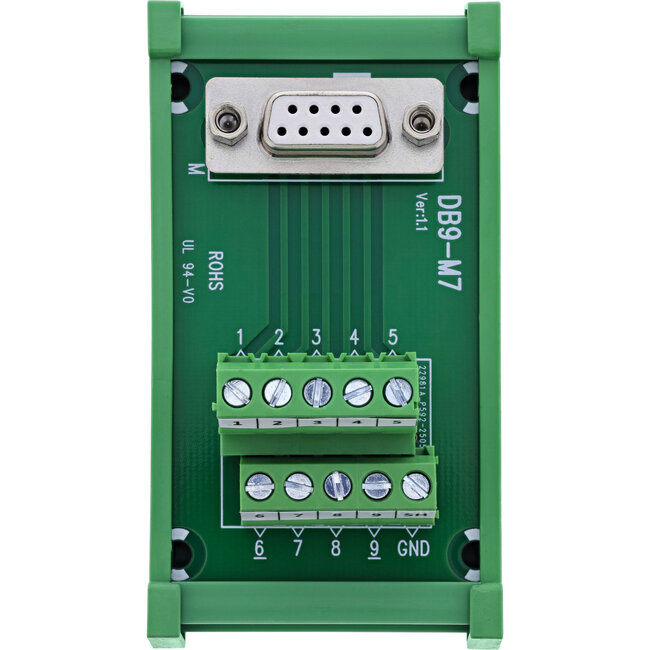 InLine® D-Sub 9 aansluitblok, bus, schroefaansluitingen, top-hat rail