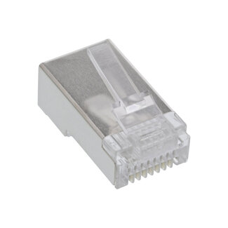 InLine InLine® Modulaire stekker 8P8C RJ45 krimpen op ronde kabel, afgeschermd,100Stuks