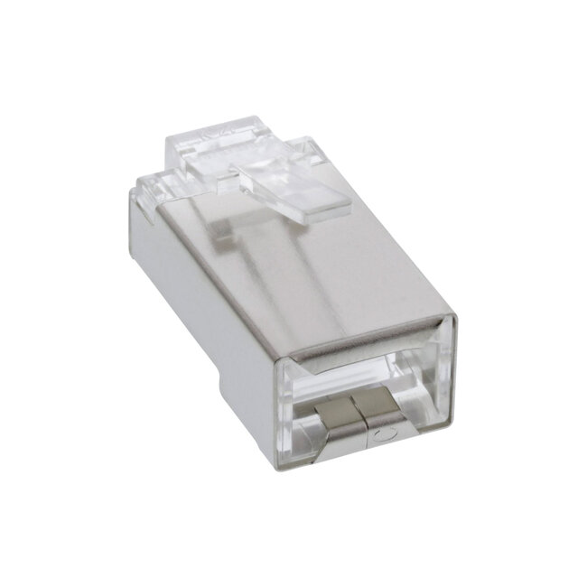 InLine® Modulaire stekker 8P8C RJ45 krimpen op ronde kabel, afgeschermd,100Stuks