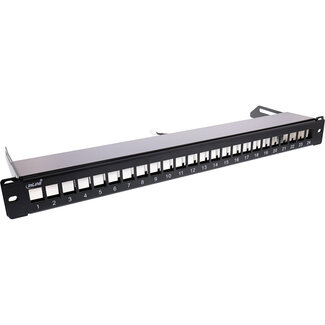 InLine InLine® patchpaneel 24-voudig, Keystone leeg patchpaneel met uittrekelem.,19",1U