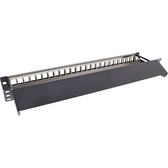 InLine® patchpaneel 24-voudig, Keystone leeg patchpaneel met uittrekelem.,19",1U