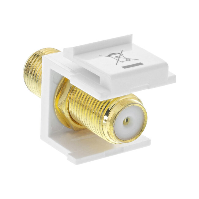 InLine® Keystone installatieadapter, voor satellietkabel, 2x F-stekker, wit