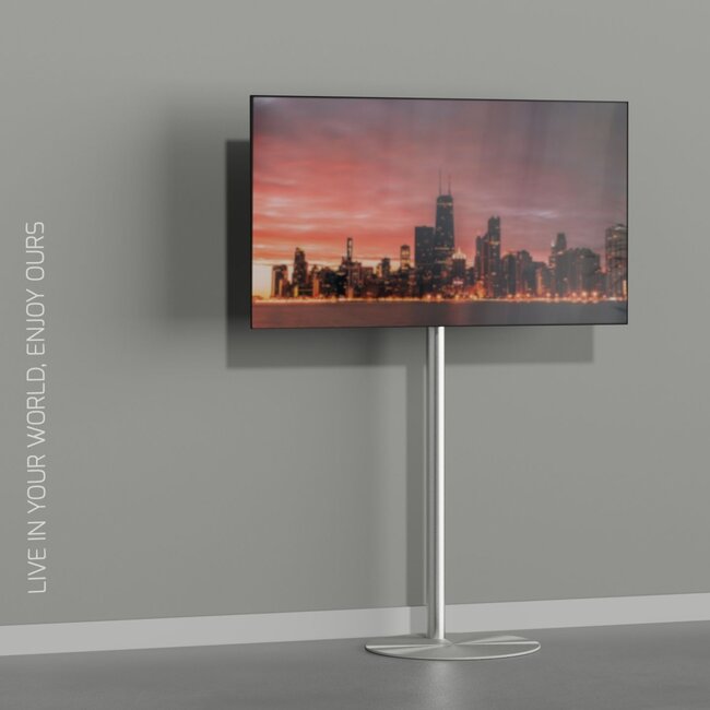 Vloerstandaard SPHERE rvs 150 cm VESA 400x200