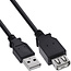 InLine® USB 2.0-verlengkabel, stekker/contactdoos, type A, zwart, 2m