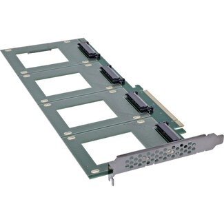 InLine InLine® PCIe kaart naar 4x interne U.2 NVMe SFF-8639 - Bifurcatie, PCIe x16