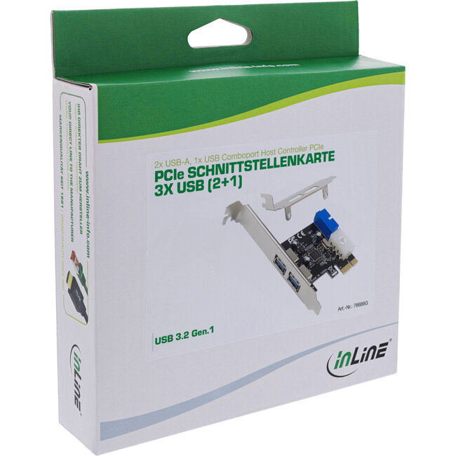 InLine® interfacekaart, 4x USB 3.2 Gen.1 (2+2), PCIe, laag profiel, VL805