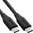 InLine® USB 2.0-kabel, USB-C-snelladingskabel 100 W, Black Cookie/zwart 0,5