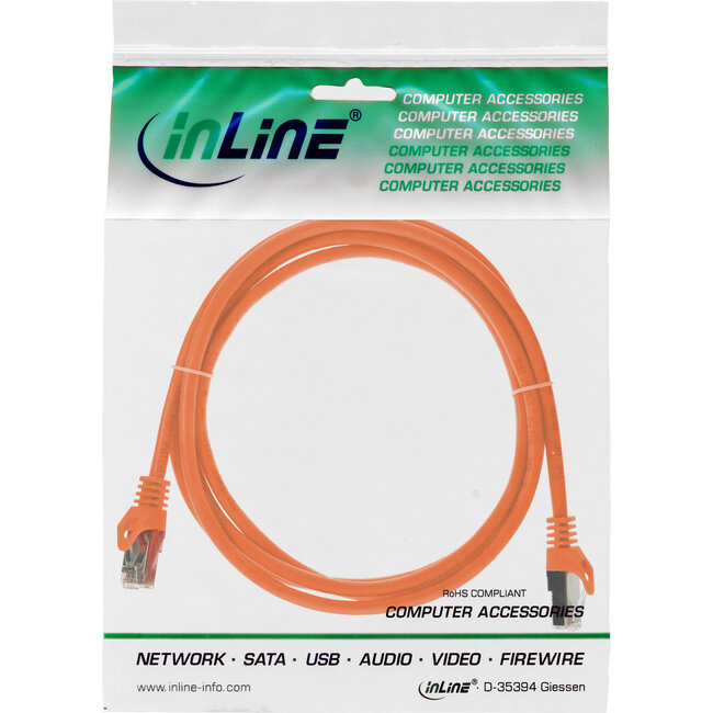 InLine® Patchkabel, SF/UTP, Cat.5e, oranje, 0,5m