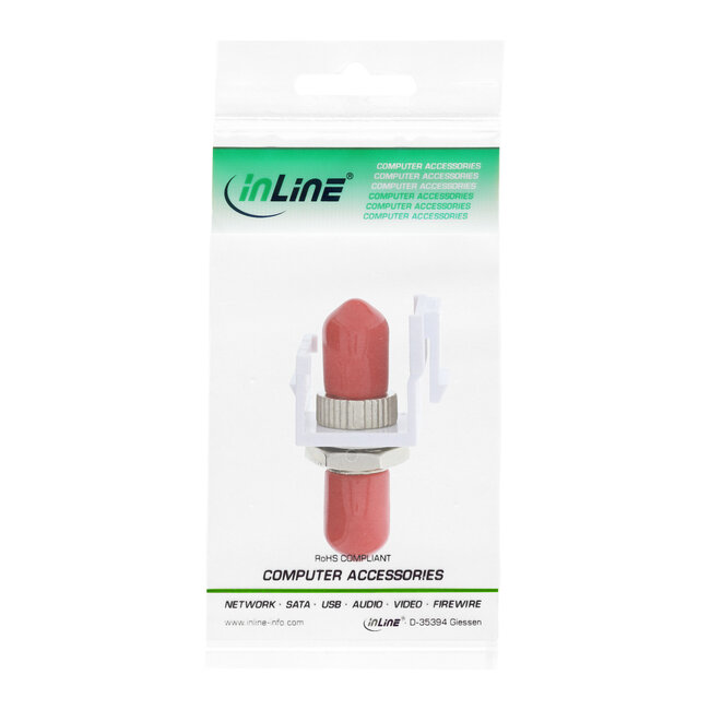 InLine® LWL Keystone snap-in koppeling, simplex ST/ST, multimode