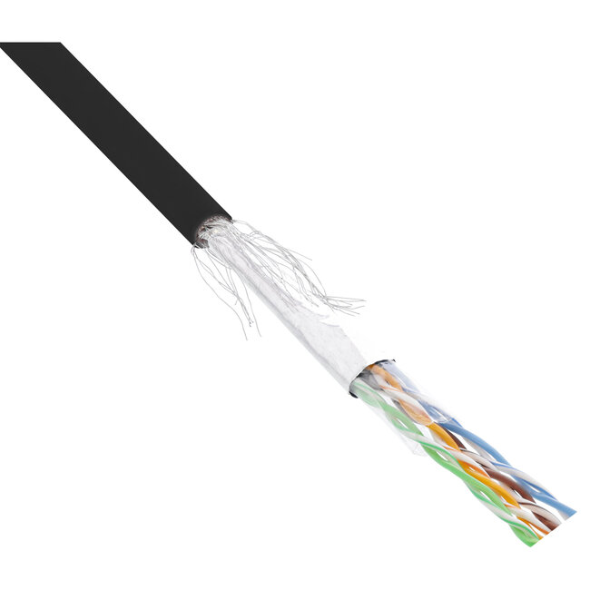 InLine® Patchkabel Cat.5e, zwart, SF/UTP, AWG26, PVC, 100m