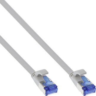 InLine InLine® Patchkabel plat, U/FTP, Cat.6A, TPE halogeenvrij, grijs, 0,3m