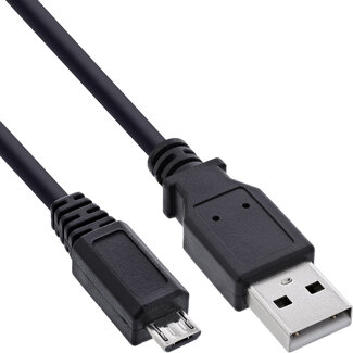 InLine InLine® Micro-USB 2.0 kabel, USB-A(M) naar Micro-B (M), zwart, 1,5m