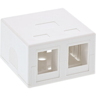 InLine InLine® Opbouw aansluitdoos voor 2x Keystone RJ45 female, wit