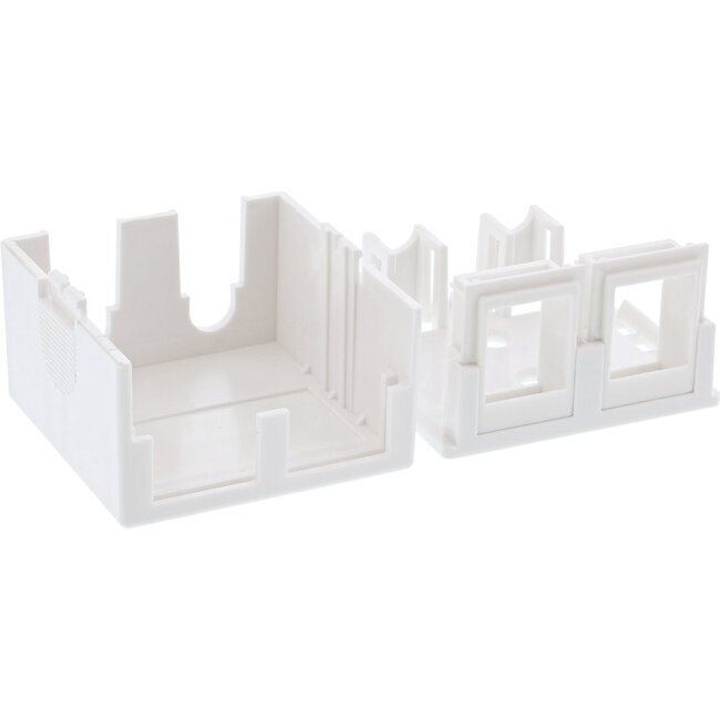 InLine® Opbouw aansluitdoos voor 2x Keystone RJ45 female, wit