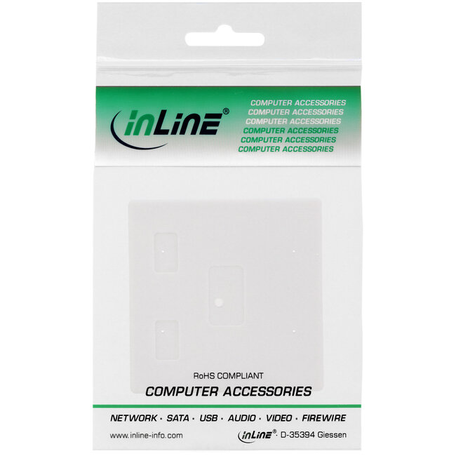 InLine® Opbouw aansluitdoos voor 2x Keystone RJ45 female, wit