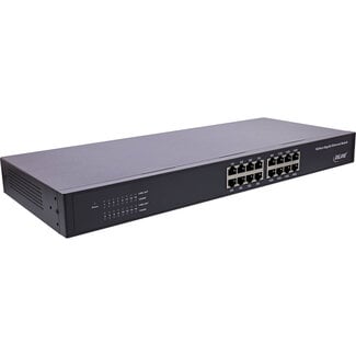 InLine InLine® Gigabit netwerkswitch 16-poorts, 1Gb/s, 19" 1U, metaal, ventilatorloos