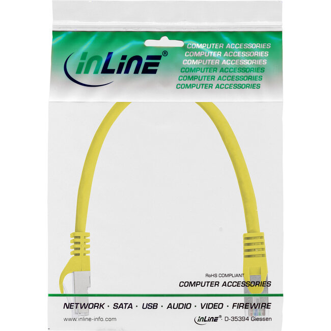 InLine® Patchkabel, F/UTP, Cat.5e, geel, 0,3m