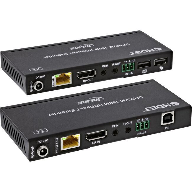 InLine® KVM Extender, DP 4K/60Hz, HDBaseT, 150m, Set