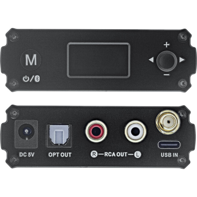 InLine® Bluetooth 5.1 HiFi-ontvanger & USB DAC, met LCD-scherm