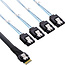 InLine® Slim SAS-kabel, SFF-8654 naar 4x SATA 7-pins, 12Gb/s, 0,5m