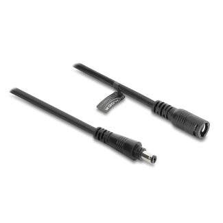 DeLOCK DC verlengkabel met bajonetsluiting | 5,5 x 2,1mm | max. 140W | AWG18 | zwart | 2 meter