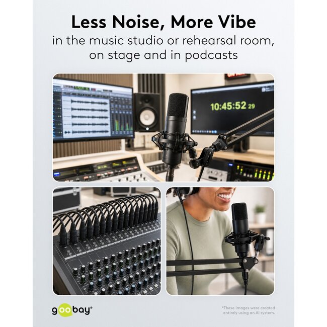 Goobay XLR (m) - XLR (v) audiokabel | 15 meter