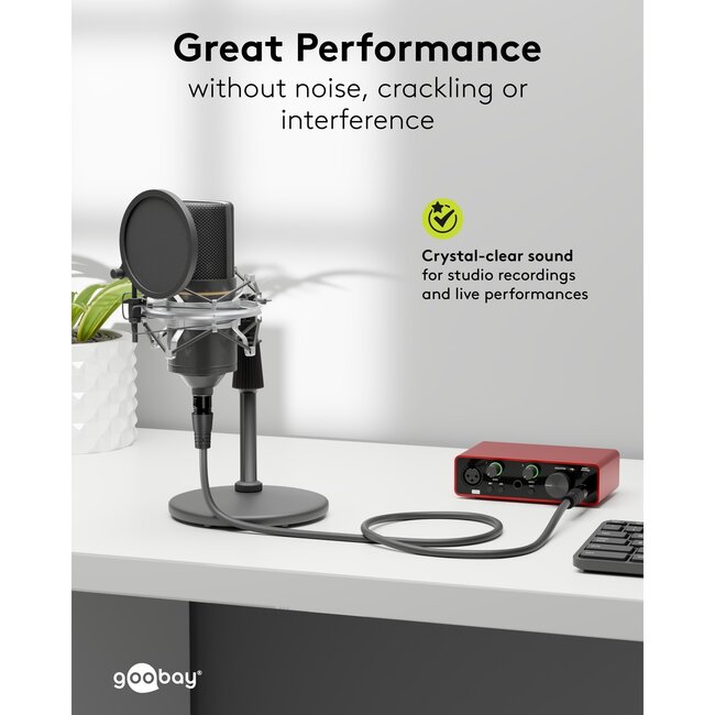 Goobay XLR (m) - 6,35mm Jack (m) kabel | gebalanceerd mono | 3 meter