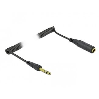 DeLOCK 6,35mm Jack verleng spiraalkabel | stereo | verguld | 2 meter