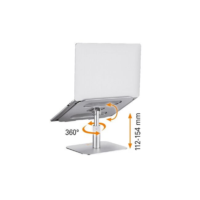My Wall notebookstandaard | draaibaar en kantelbaar | aluminium