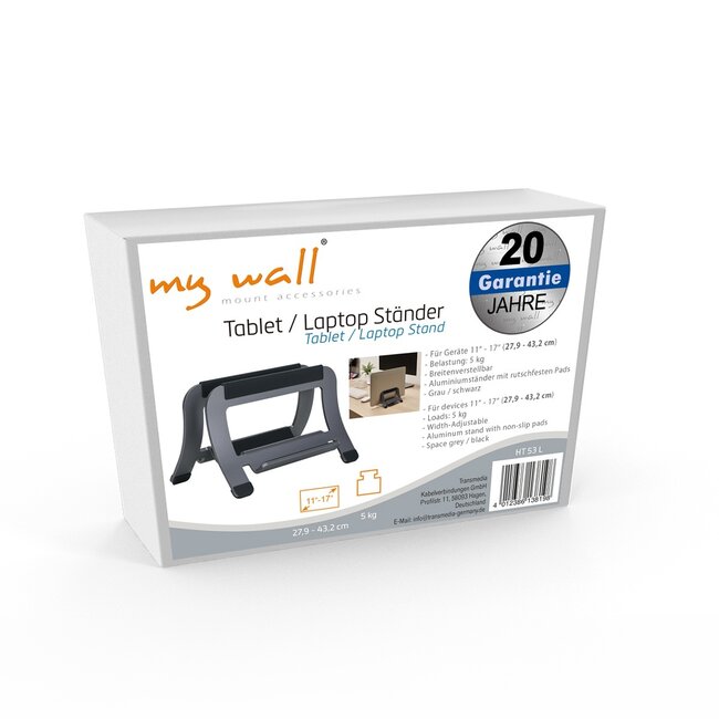 My Wall tablet- en notebookstandaard | aluminium