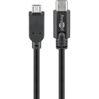Goobay Goobay USB-C - Micro USB kabel | USB2.0 | 2,5W | zwart | 1 meter