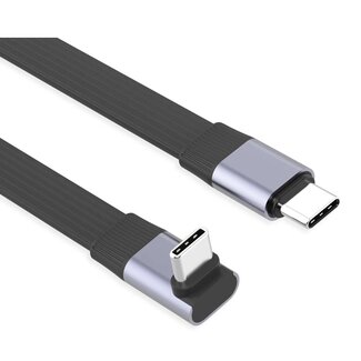 Roline Roline USB-C kabel | haaks (boven/beneden) - recht | USB4 80 Gbps | PD 240W | 16K 60Hz | 0,80 meter