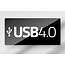 Roline USB-C kabel | haaks (links/rechts) - recht | USB4 80 Gbps | PD 240W | 16K 60Hz | 0,10 meter