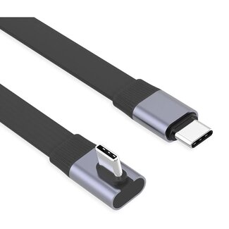 Roline Roline USB-C kabel | haaks gedraaid (links/rechts) - recht | USB4 80 Gbps | PD 240W | 16K 60Hz | 0,80 meter