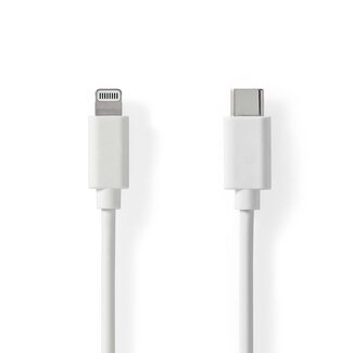 Nedis Lightning - USB-C kabel | USB2.0 | PD 18W | wit | 1 meter