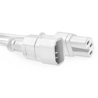 ACT C15 - C14 stroomkabel voor UPS/PDU | 3x 1,00mm (rubber) | wit | 1,5 meter