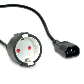 Value C14 - CEE 7/3 stroomkabel voor UPS/PDU | 3x 1,50mm | zwart | 0,30 meter