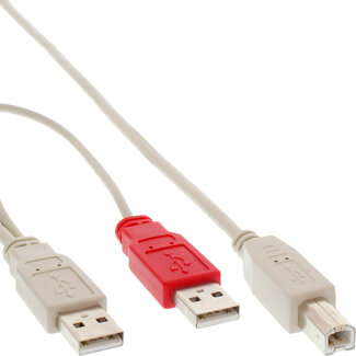 InLine InLine® USB 2.0 Y-kabel, 2x male A naar male B, 1m