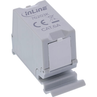 InLine InLine® Cat.6A RJ45-dubbele koppeling voor DIN-rail