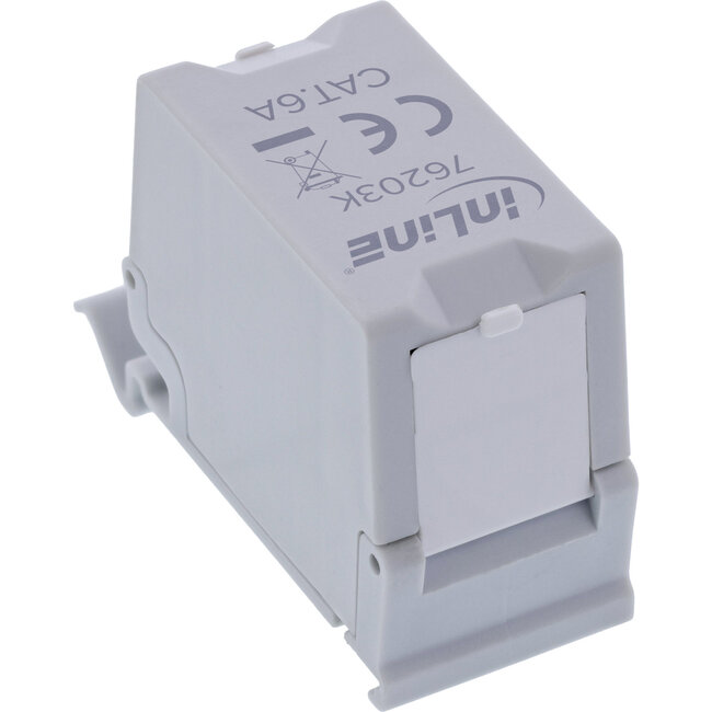 InLine® Cat.6A RJ45-dubbele koppeling voor DIN-rail
