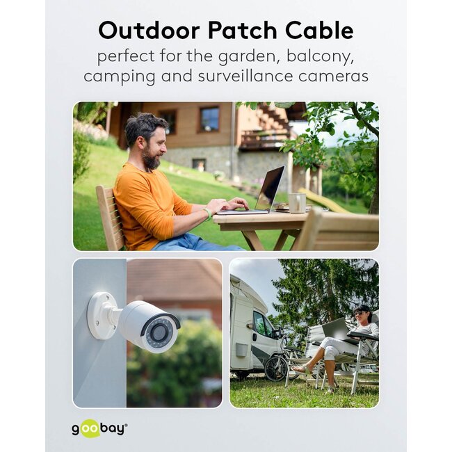 Goobay CAT 6 Outdoor Patch Cable, U/UTP, black 50 m