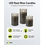 Goobay Set of 3 LED Real Wax Candles in Glass, Grey-Transparent, incl. 10x AAA (LR03)