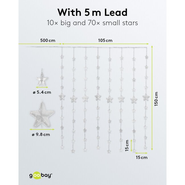 Goobay Star Curtain with 80 LEDs