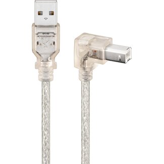 Goobay Goobay USB-A to USB-B Cable 90°, 0.5 m, transparent