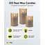 Goobay Set of 3 LED Real Wax Candles in Glass, Gold-Transparent, incl. 10x AAA (LR03)