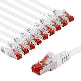 Goobay Goobay CAT 6 Patch Cable S/FTP (PiMF), 5 m, white, Set of 10