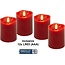 Goobay Set of 4 LED Real Wax Candles, red, incl. 12x AAA (LR03)